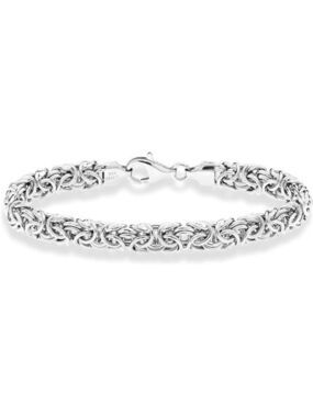 Italian Sterling Silver Byzantine Bracelet for Women Handmade 925 Jewelry Gift